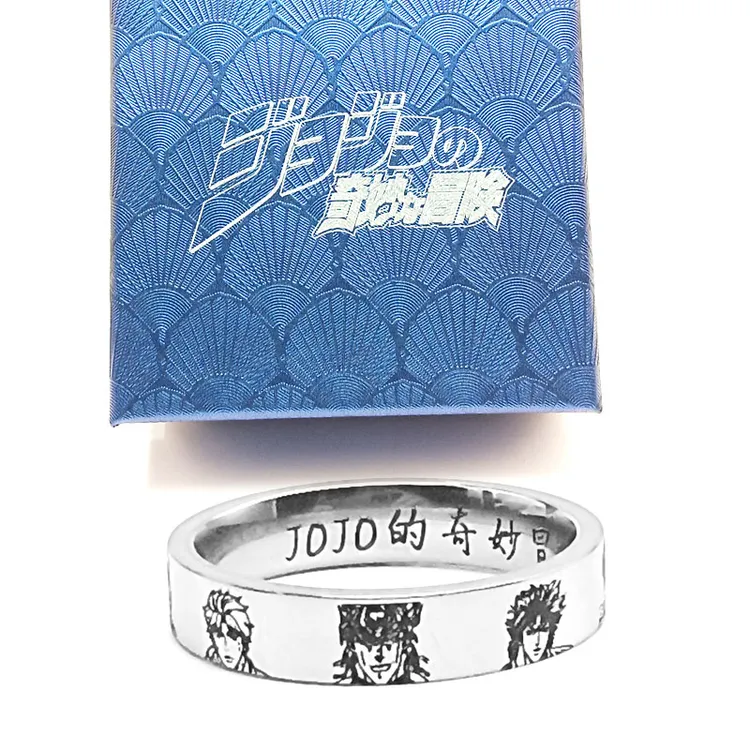 钛钢戒指 jojo联名戒指周边ins小众不掉色男士尾戒小拇指女款指环