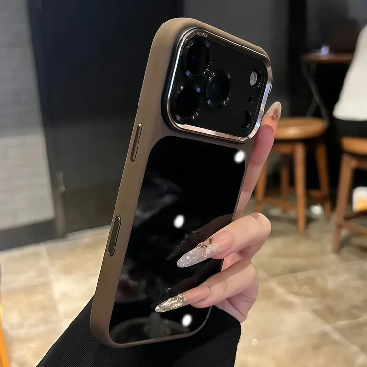 AI按键全包适用于苹果17promax手机壳透黑防摔网红男女款高端棕色