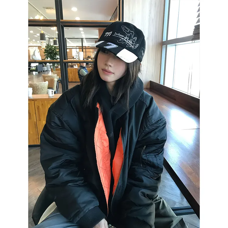 bomber美式高街飞行夹克棉服男款冬季高级感潮牌棒球工装棉衣外套