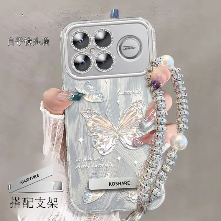 全包摄像头红米K90ProMax手机壳羽纱蝴蝶REDMIK90软壳新款小清新