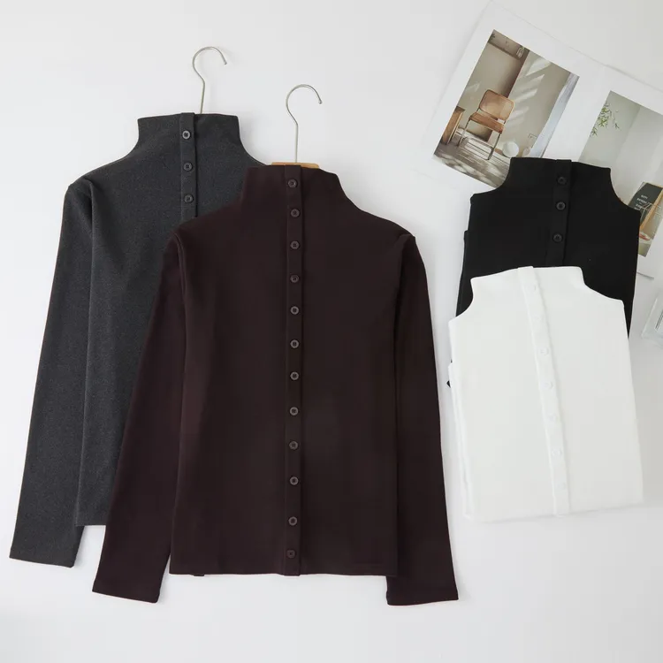 1928“暖意叠章”双面暖绒半高领排扣长袖！