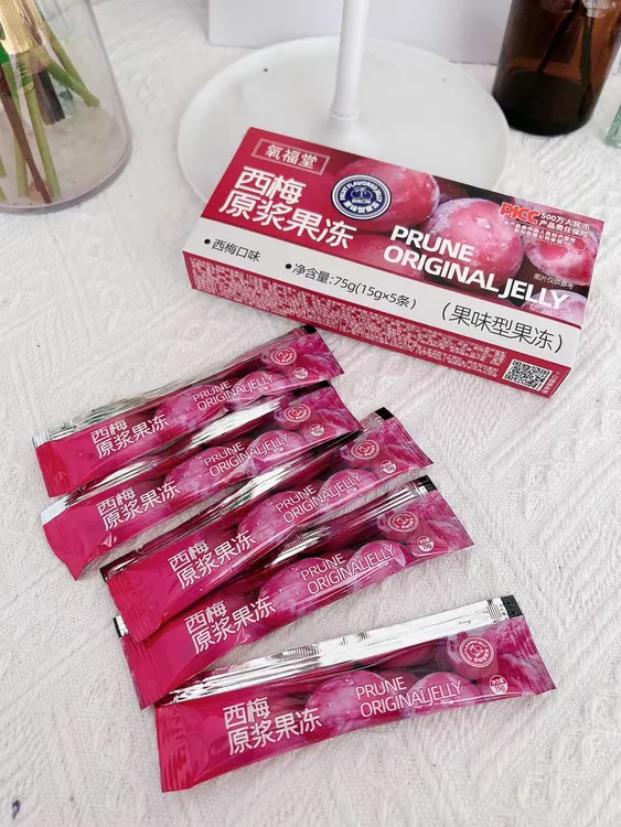氧福堂西梅原浆果冻膳食纤维酵素益生菌果冻独立包装零食