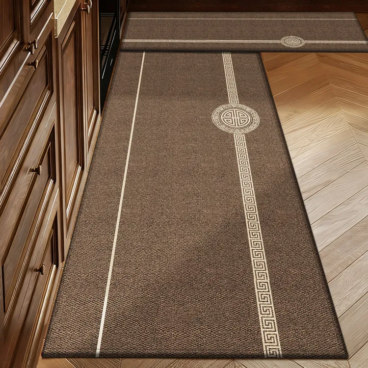 新中式厨房专用地垫家用防滑防摔脚垫条形耐脏地毯可定制防滑垫子