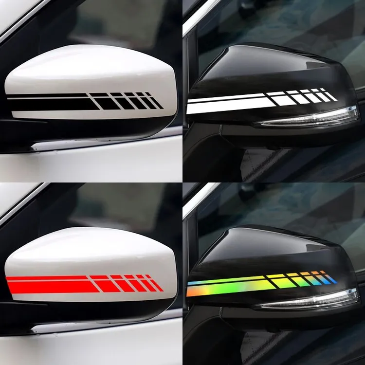 汽车后视镜贴纸改装拉花防雨个性装饰贴反光镜划痕遮挡反光车贴纸