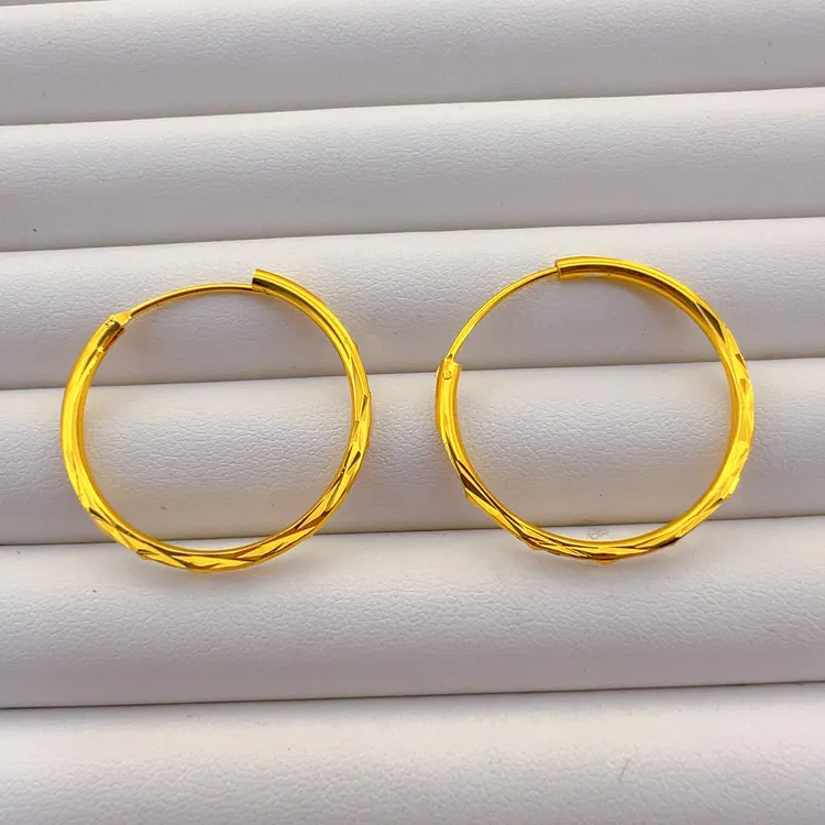 铜合金耳饰 e001民族风流金岁月金色女耳环经典时尚耳饰（3cm）