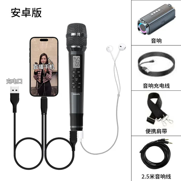 Philips/飞利浦DLM3035C自带声卡话筒一体音响套装通用车载歌录歌
