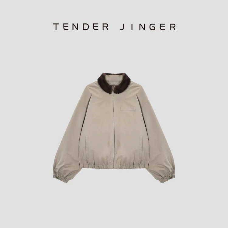  Tender Jinger｜线下专供90白鹅绒水貂毛皮领保暖外套T54XLK50287