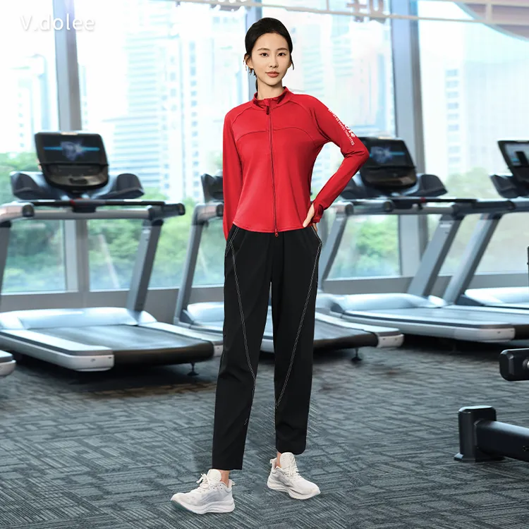 【双收腰】女士晨跑速干套装春季跑步运动宽松时尚显瘦瑜伽服装1418