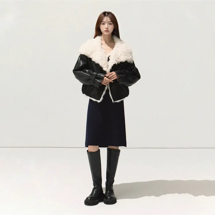 AD1S WPKD1 "一夜的桂花树" 雾面柔光蓬松冬季短外套翻领派克服