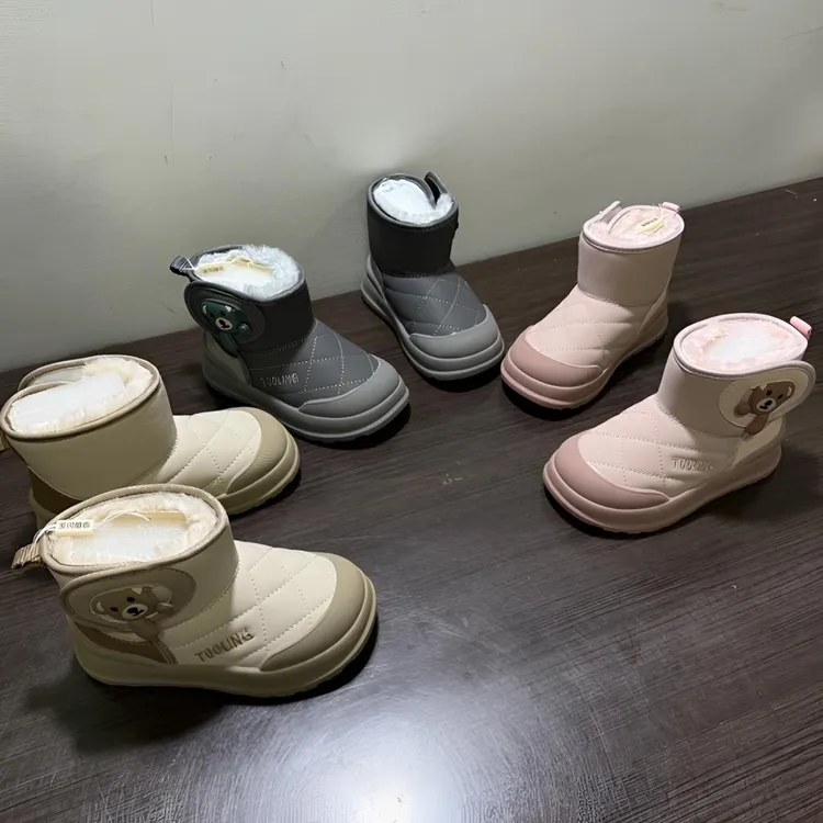 5838雪地靴冬季防水防滑加绒加厚保暖女童棉鞋男童雪地棉软底靴子