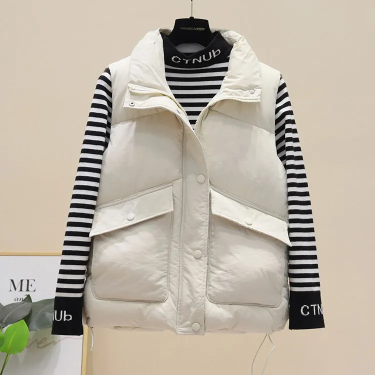 大版宽松显瘦休闲百搭棉服马夹上衣女秋冬新款保暖马甲坎肩背心潮