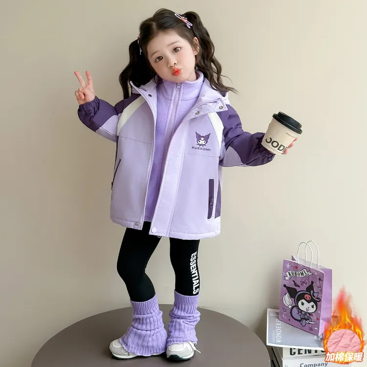 女童冲锋衣夹棉加厚冬季儿童三合一可拆卸内胆女宝宝冬装休闲外套