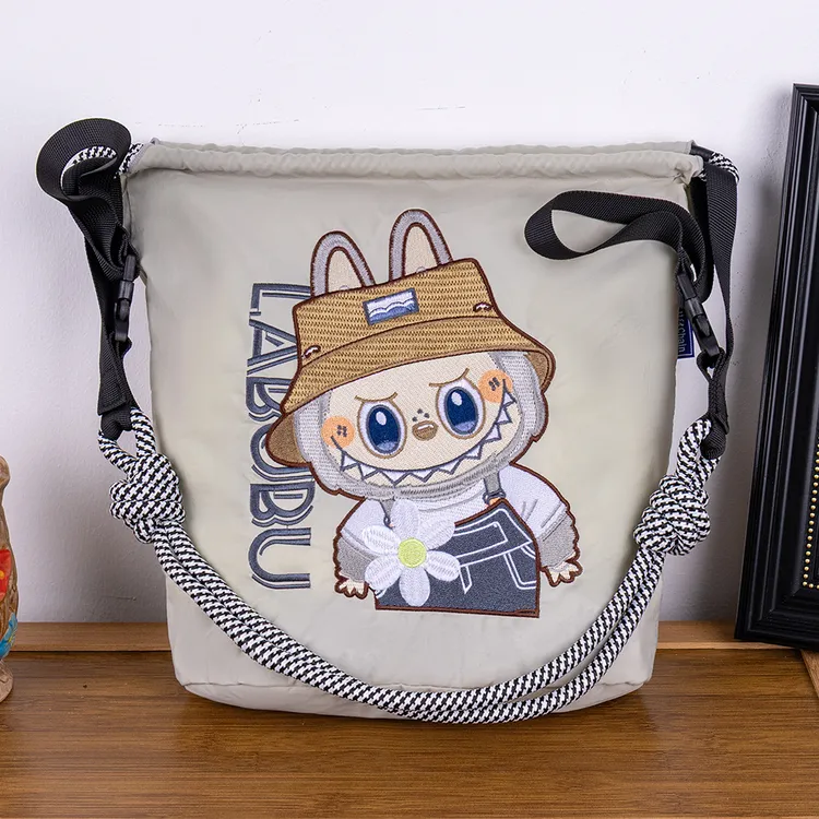 labubu【圆底单肩包】夏季超轻便万针刺绣 包包 容量超大斜挎