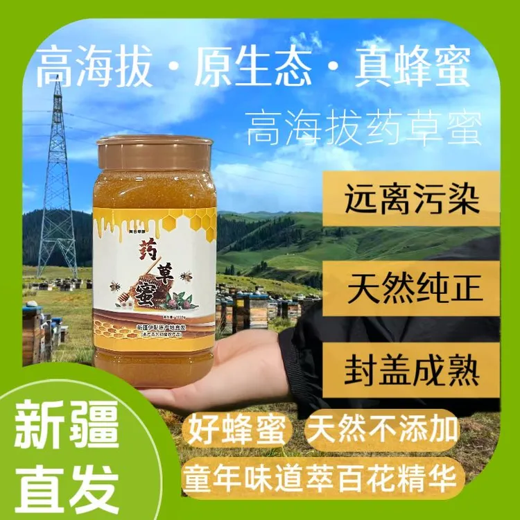 【25年新蜜党参】伊犁药草蜜自然成熟土蜂蜜纯正天然原生态0添加