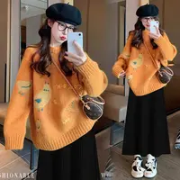 【晴晴】孕妇装秋冬季2025新款时尚洋气软糯针织百搭慵懒风毛衣上衣