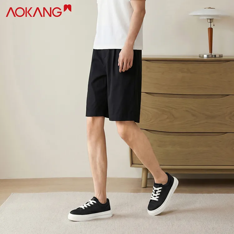 Aokang/奥康官方正品男士透气帆布鞋运动男鞋百搭宽楦休闲板鞋商品图