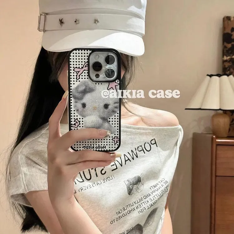 古早可爱可通像素KT适用苹果17promax玻璃手机壳iPhone15女16新款