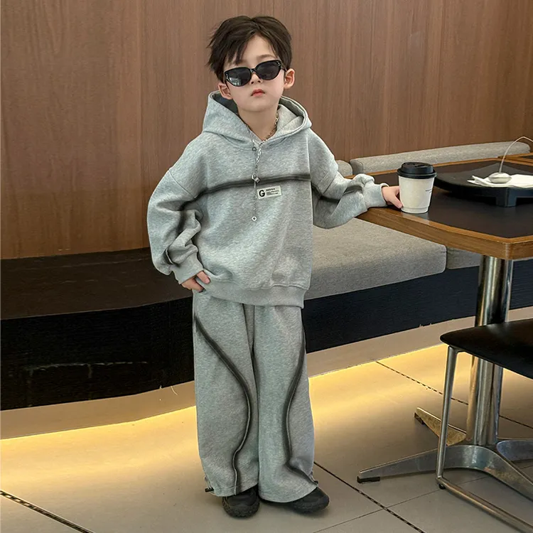 男童套装春秋季2025新款儿童洋气韩版酷帅男宝宝卫衣运动服两件套