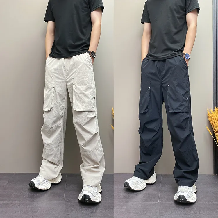 大口袋美式潮牌伞兵工装裤夏季新款男士宽松潮流青年痞帅休闲长裤