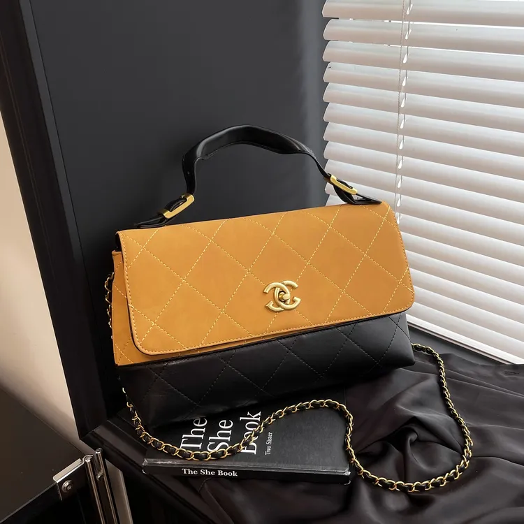 高级感小众包包女2025新款时尚百搭单肩斜挎包菱格链手提托特包女