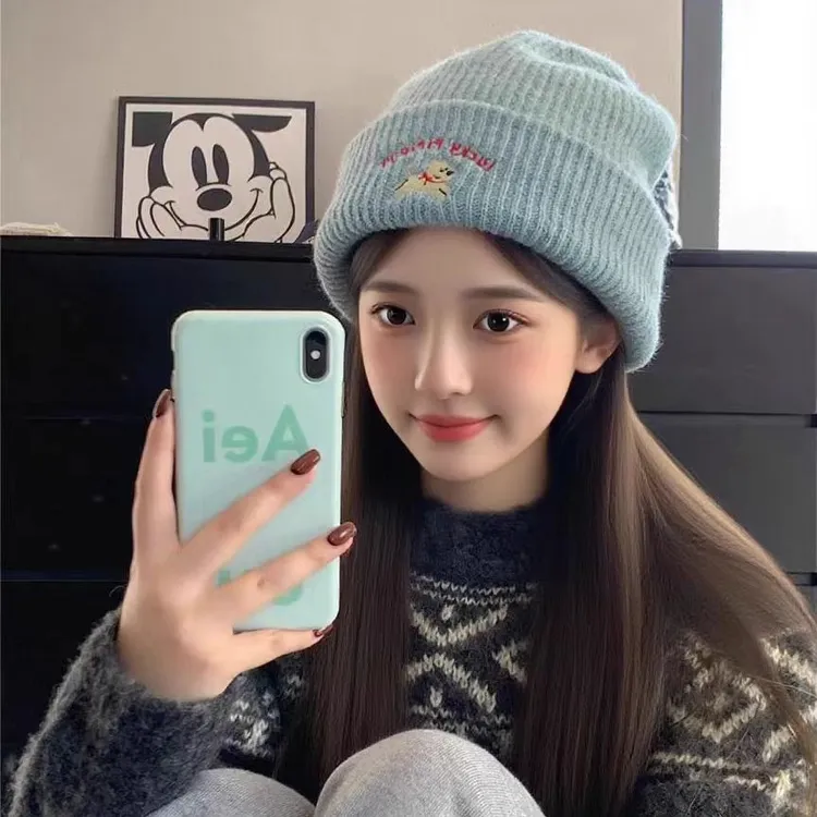 帽子女秋冬季大头围大脸显脸小防风寒新品加厚保暖护耳毛线针织帽