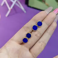 【小北好物】S925银青金石耳钉约7mm【多样性发一件】 2QL01X1461