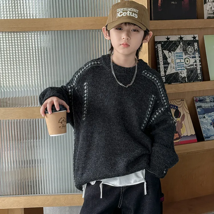 男童毛衣秋冬款2025新款儿童装冬季打底线衣针织衫大男孩冬装上衣