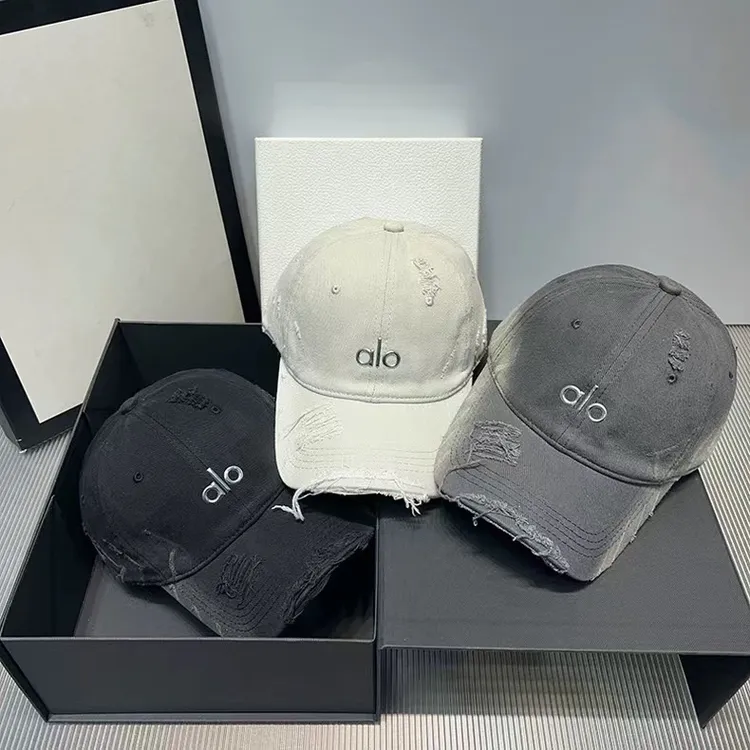 新款美式破洞水洗棒球帽2025夏季时尚百搭宽檐显脸小遮阳帽鸭舌帽