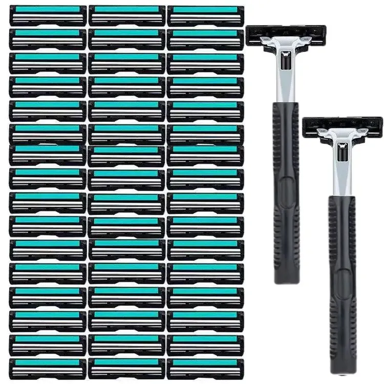 刀片剃须刀手动刮胡子刀2层刀片男胡须刀刮毛刮脸刀通用老式刀架