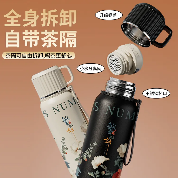 爆款316不锈钢保温杯智能钢盖水杯高颜礼品代发便携车载大容量杯