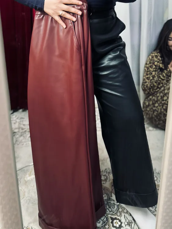 真皮裤子  特别时尚的裤子  ھەقىقى گۇزەل خىروم ئىشتان