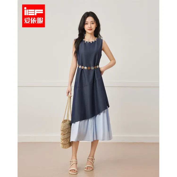 IEF/爱依服2025春夏新款法式成熟优雅气质小众设计显瘦长背心裙