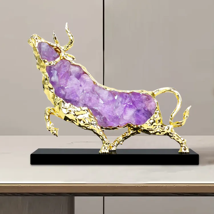 办公室摆件招财牛气冲天摆件高端大气上档次客厅酒柜电视柜装饰品