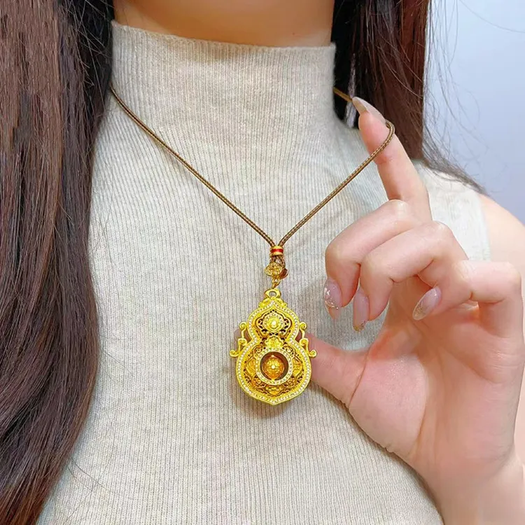 铜合金吊坠 点锆葫芦项链吊坠民族风福禄精致国风编绳吊坠毛衣链