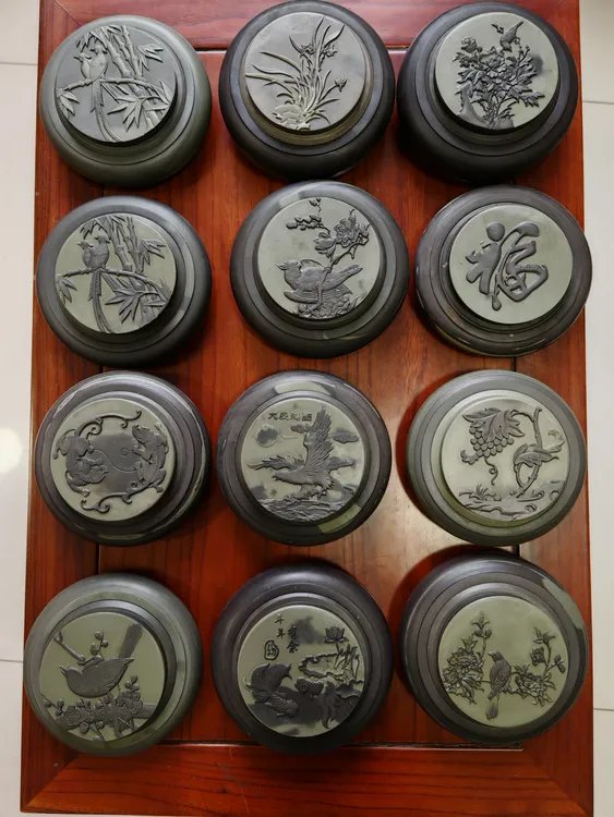 易水古砚墨海学生砚台12厘米天然俏色（随机发货具体图案联系客服）