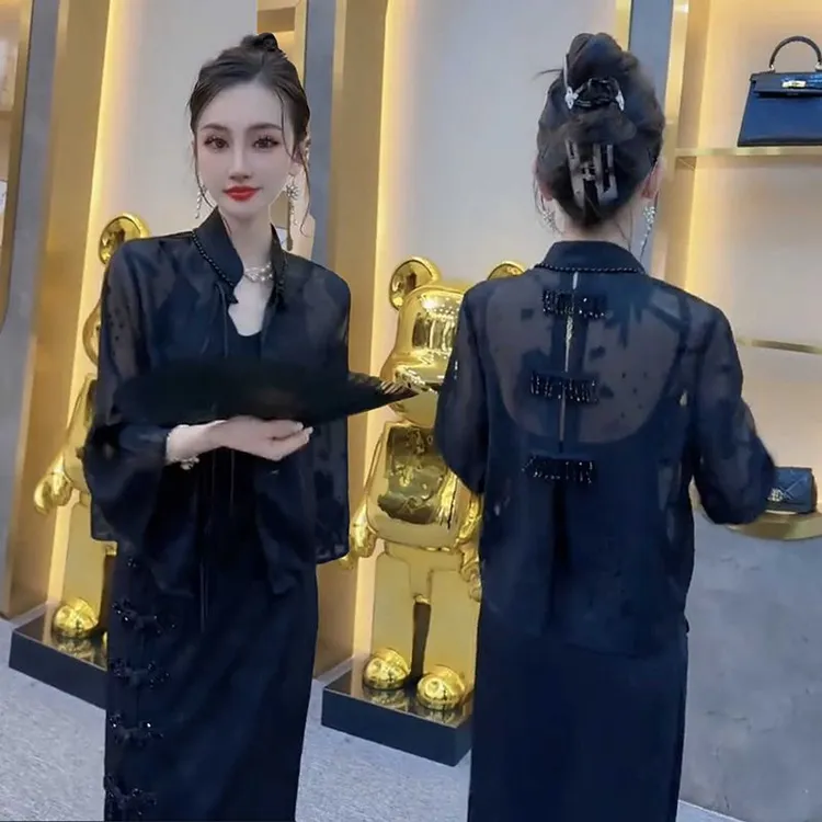 2025夏新款爆款新中式国风盘扣防晒外套女透视洋气长袖轻奢皮肤衣