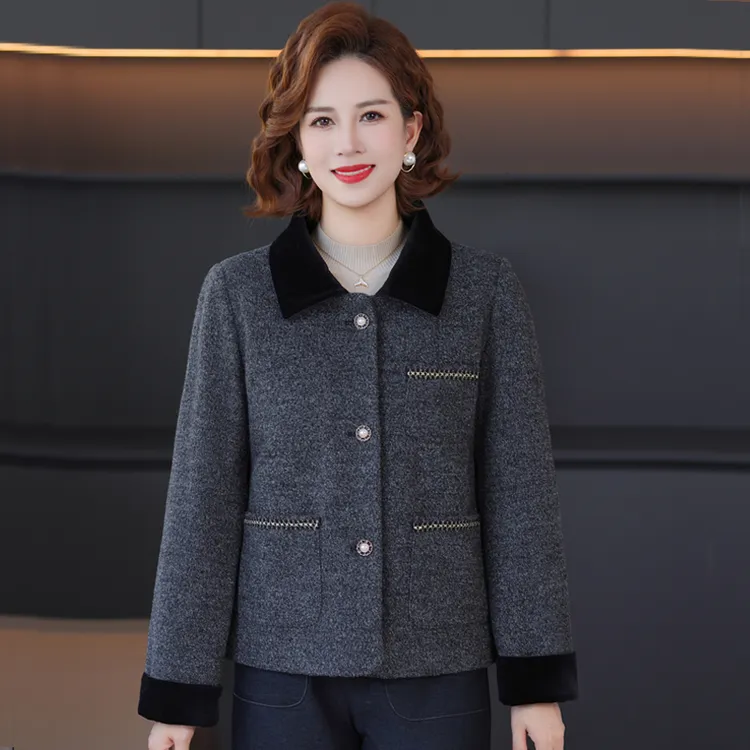 中年贵夫人妈妈品牌春装外套女2025新款中老年端庄大气秋装显年轻