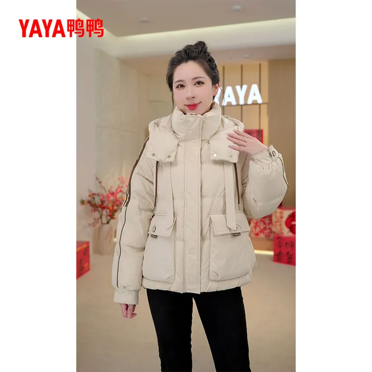 YAYA/鸭鸭女装新款韩版时尚宽松休闲保暖羽绒服短款羽绒服24Y088