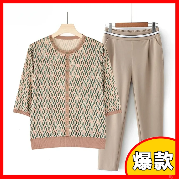 夏季夏装七分袖短袖上档次小衫T恤中老年女装50-60岁洋气上衣服