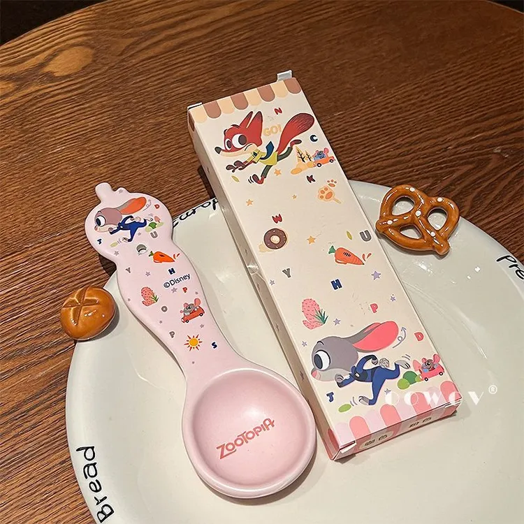 疯狂动物城陶瓷勺子新款高颜值餐具汤勺家用儿童朱迪饭勺个人专用