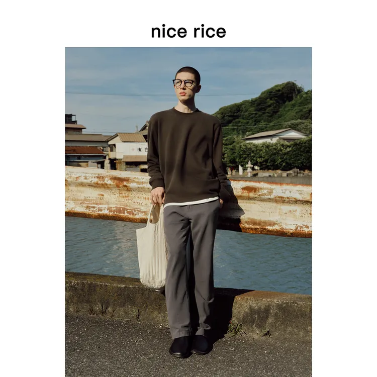 nice rice好饭 25秋季新品棉麻混纺肌理直筒工装休闲长裤NHQ11036