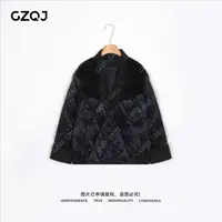 老琴私服【墨裘星熠】90白鹅绒时尚烫钻水貂毛皮羽绒服女冬款 9222