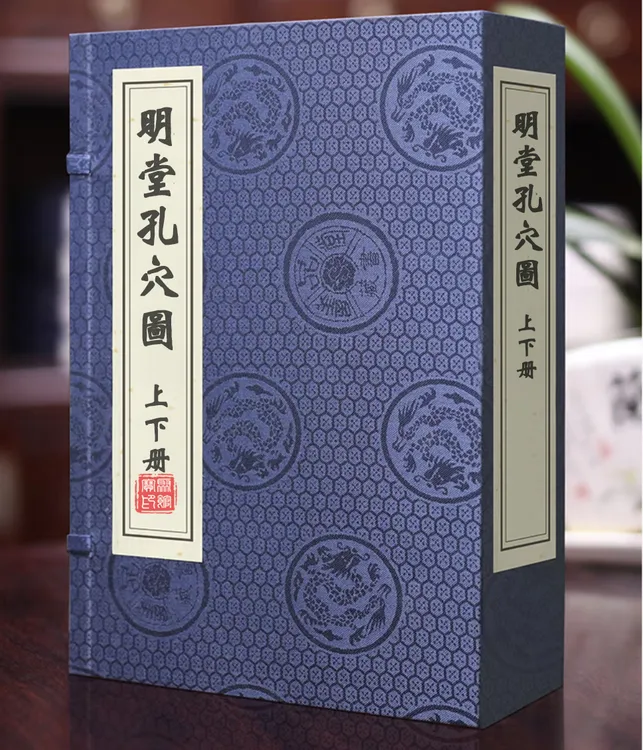 明堂孔穴图 上下二册 牛皮纸封面 不带函套