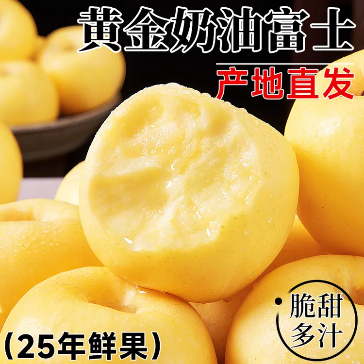 【山东直发】正宗黄金奶油富士苹果奶油苹果冰糖心应当季鲜果整箱