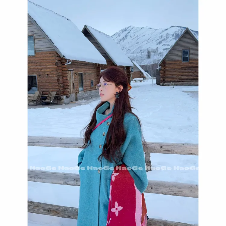 浩哥严选●蓝屿海湾HGQ5DY4072A骆驼绒桑蚕丝混纺大衣预保暖冬季款