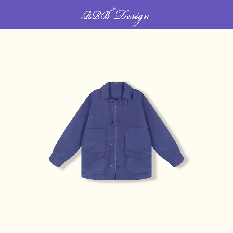 RRB Design 「法工蓝」重酵洗水怀旧宽松显瘦百搭多口袋长袖外套