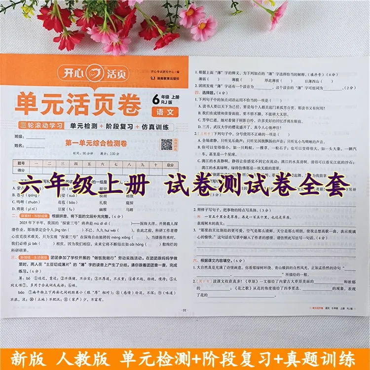 六年级上册试卷测试卷全套人教版语文数学同步单元期中期末测试卷