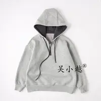 吴小越w1814男童连帽加绒卫衣秋冬新款韩版宽松儿童上衣男孩冬装