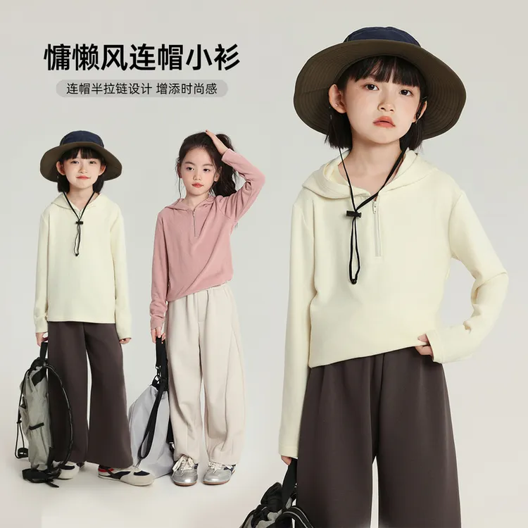 布丁哈鲁【奶油草莓】女童秋季圆领长袖慵懒风T恤2025新款G53TW289