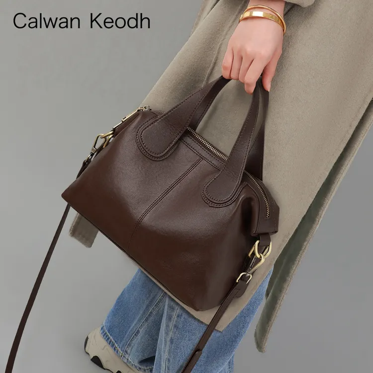 Calwan Keodh真皮包包女上班专用百搭手提包生日礼物送女友送老婆